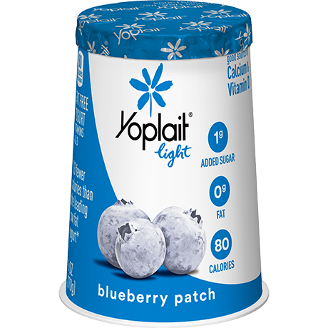Yoplait Light Single Serve Blueberry Patch Yogurt, front of product.