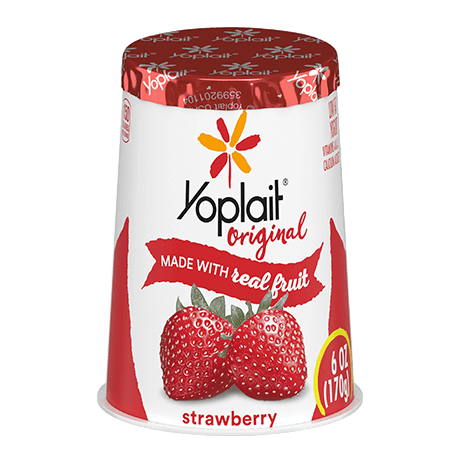 Yoplait Original Single Serve Strawberry Yogurt, front of product.
